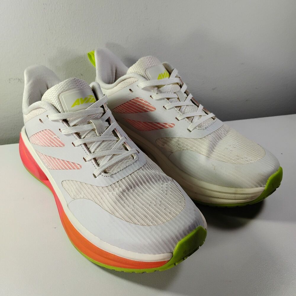 Avia Gel Trail Sneaker Women's US 7.5 White Orange Low Top Running Shoes